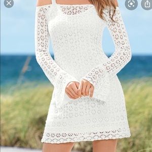 🧡VENUS WHITE CROCHET DRESS🧡
